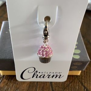 Silpada Charm - pink sparkle cupcake